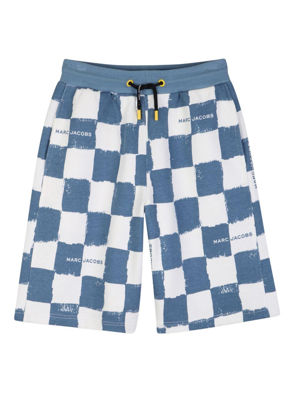 Shorts per bambino The Marc Jacobs Kids blu con motivo a quadri - Rubino Kids