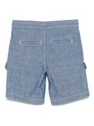 Shorts per bambino Trussardi Junior blu con applicazione logo e due tasche cargo frontali - Rubino Kids