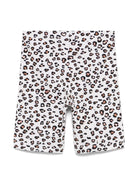 Shorts per baqmbina Monnalisa bianco con stampa leopardo all - over - Rubino Kids