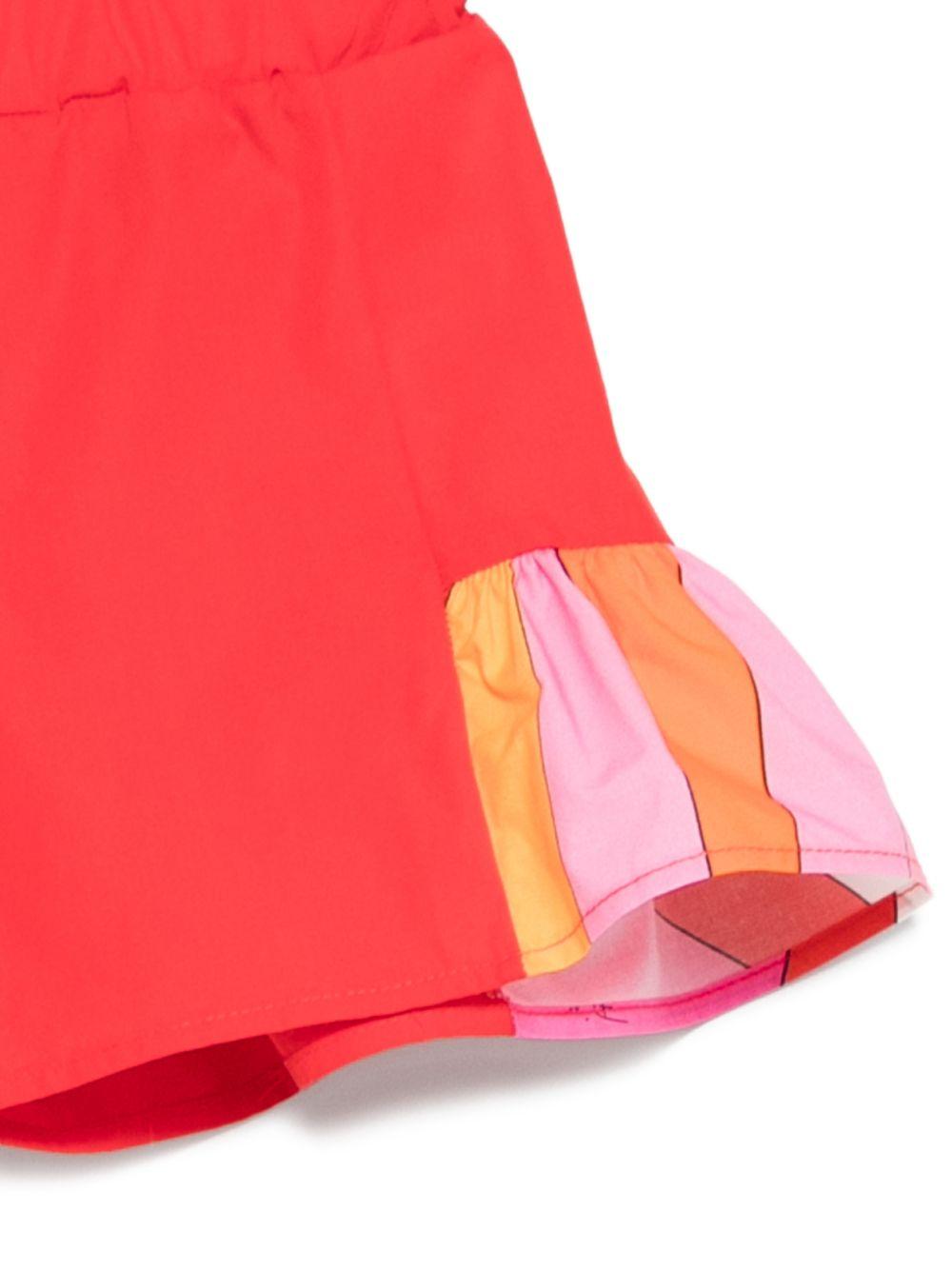 Shorts per neonata Emilio Pucci Junior rossi con inserti decorati - Rubino Kids