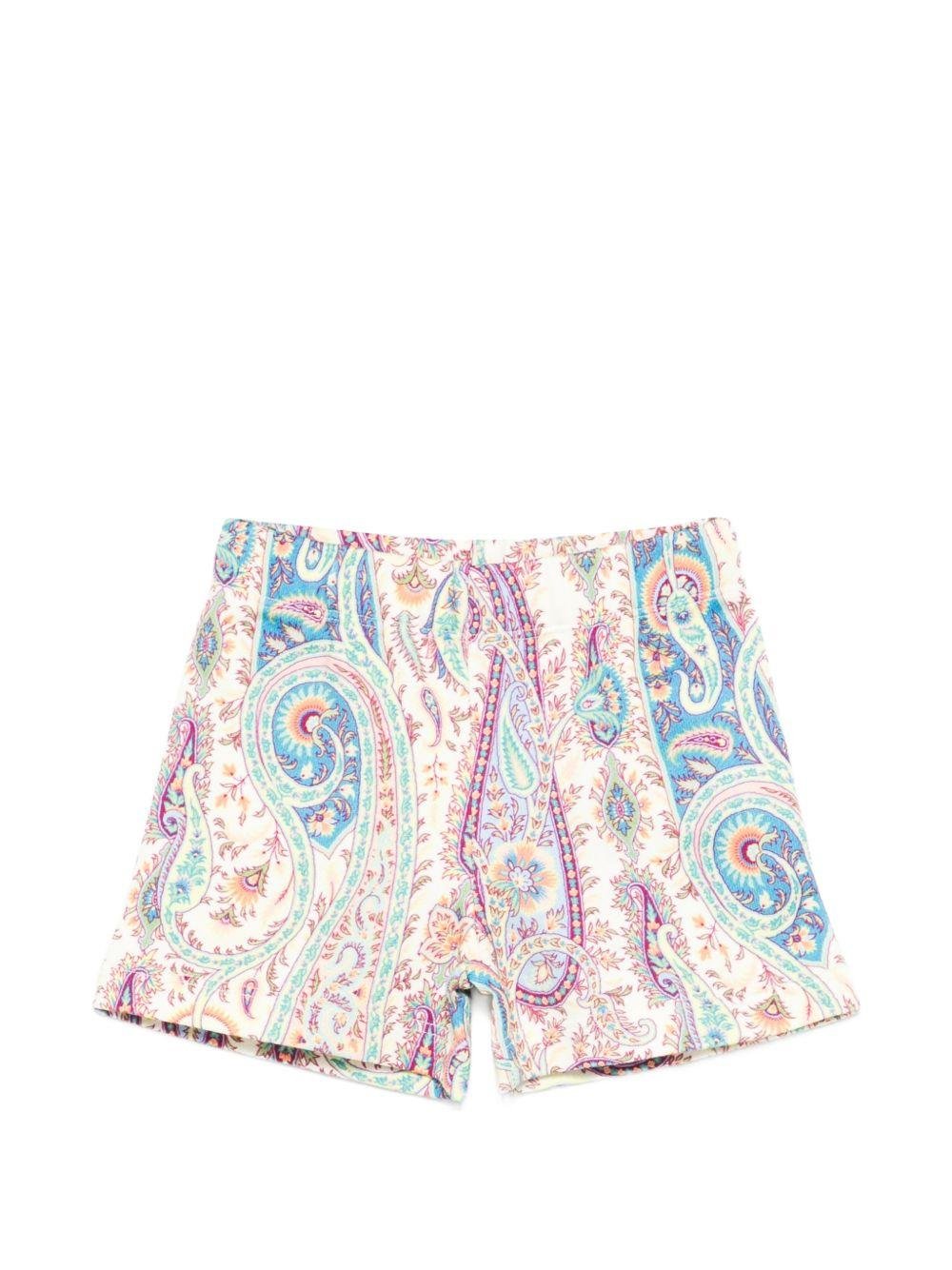 Shorts per neonata Etro Kids multicolor con logo ricamato - Rubino Kids