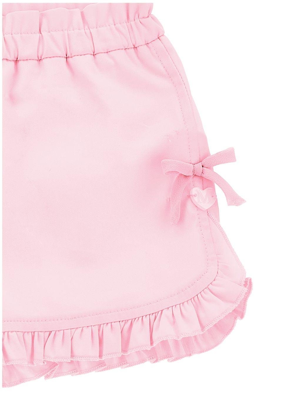 Shorts per neonata Monnalisa rosa con dettaglio fiocco - Rubino Kids