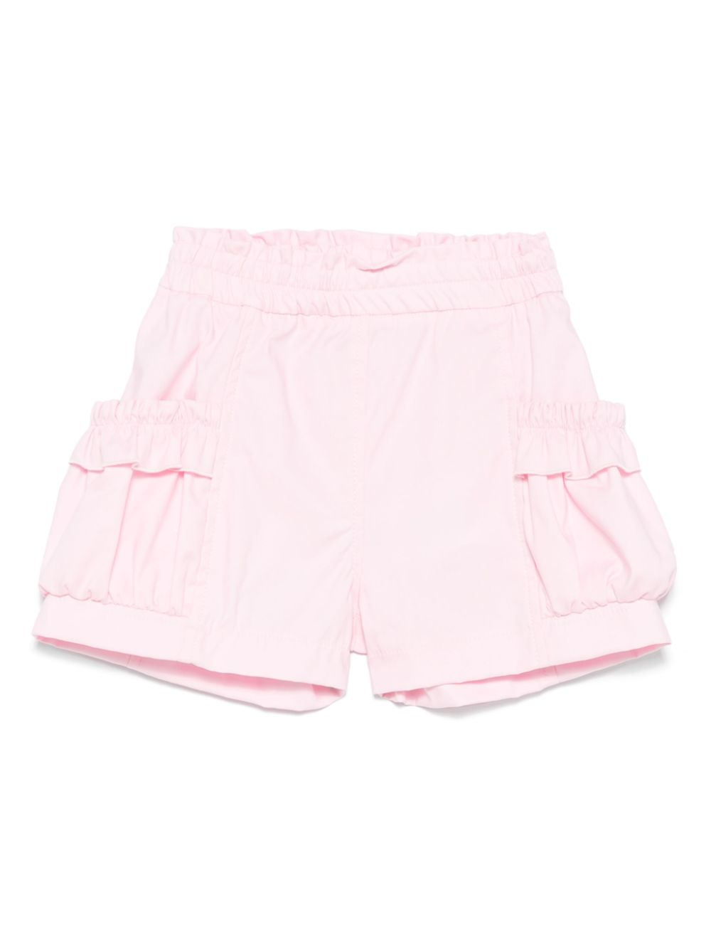 Shorts per neonata Monnalisa rosa con rifiniture ruches - Rubino Kids