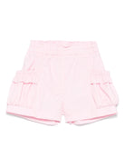 Shorts per neonata Monnalisa rosa con rifiniture ruches - Rubino Kids