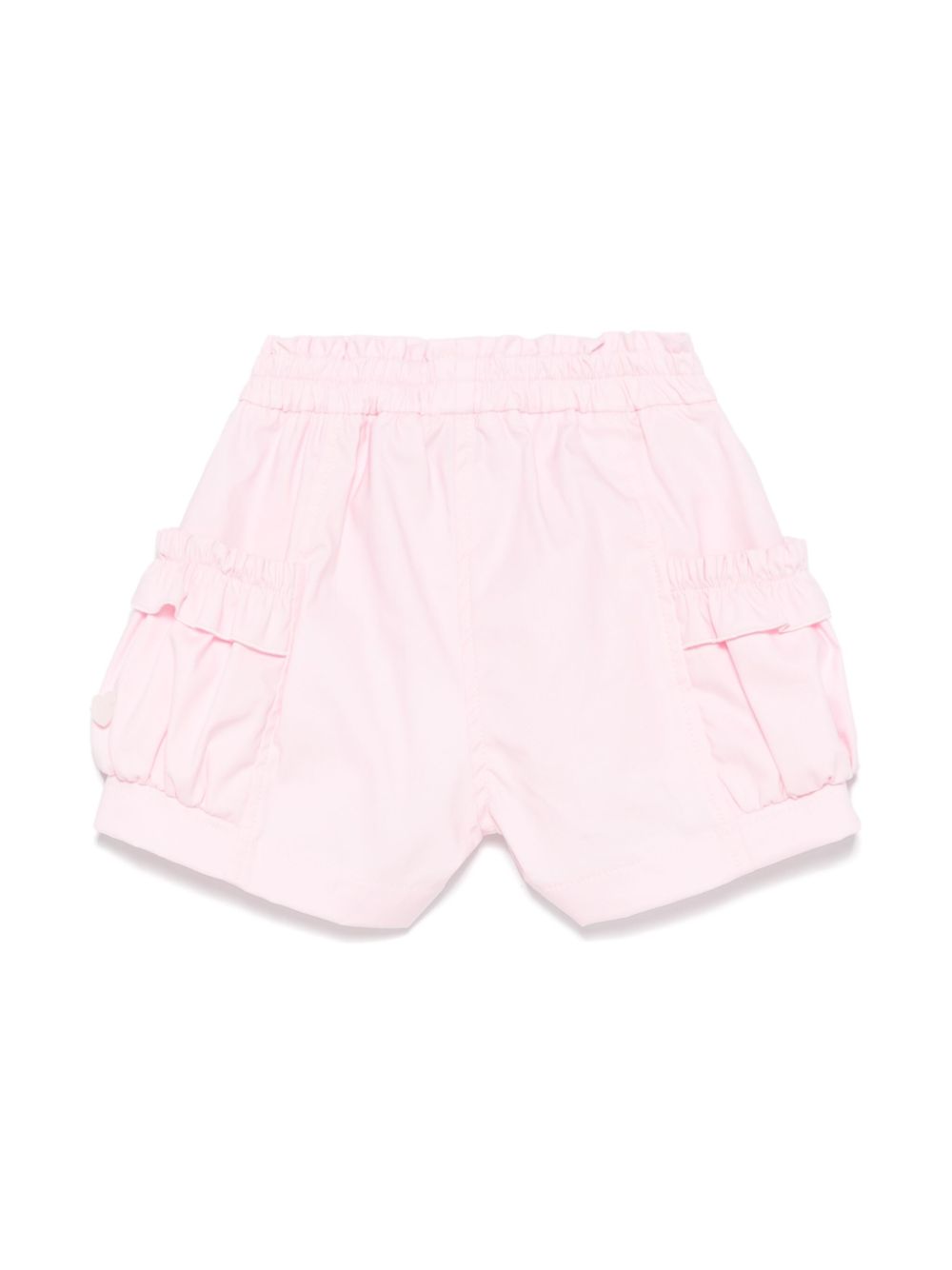 Shorts per neonata Monnalisa rosa con rifiniture ruches - Rubino Kids