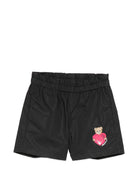 Shorts per neonata Moschino Kids nero con stampa grafica sul davanti - Rubino Kids