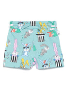 Shorts per neonata Stella McCartney Kids azzurro con stampa illustrazione - Rubino Kids