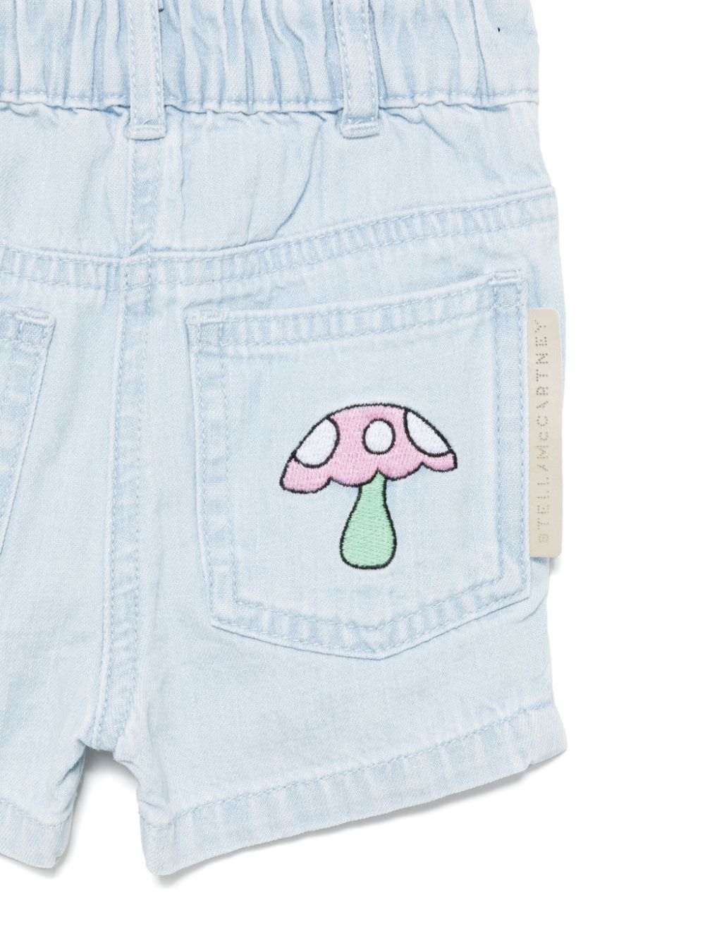 Shorts per neonata Stella McCartney Kids denim con ricamo stile animazione - Rubino Kids