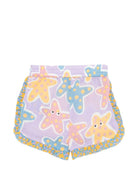Shorts per neonata Stella McCartney Kids viola con stampa stelle marine all - over - Rubino Kids