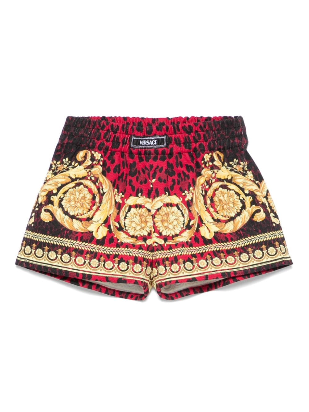 Shorts per neonata Versace Kids multicolore con stampa barocca - Rubino Kids