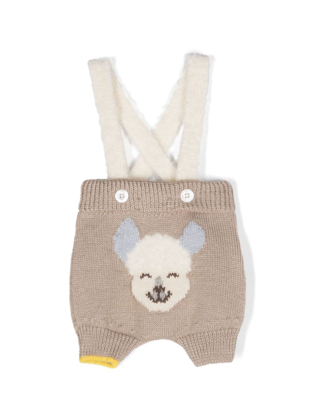 Shorts per neonati Gensami Kids beige Alpachino con intarsio - Rubino Kids