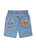 Shorts per neonati Stella McCartney Kids denim con stampa illustazione - Rubino Kids