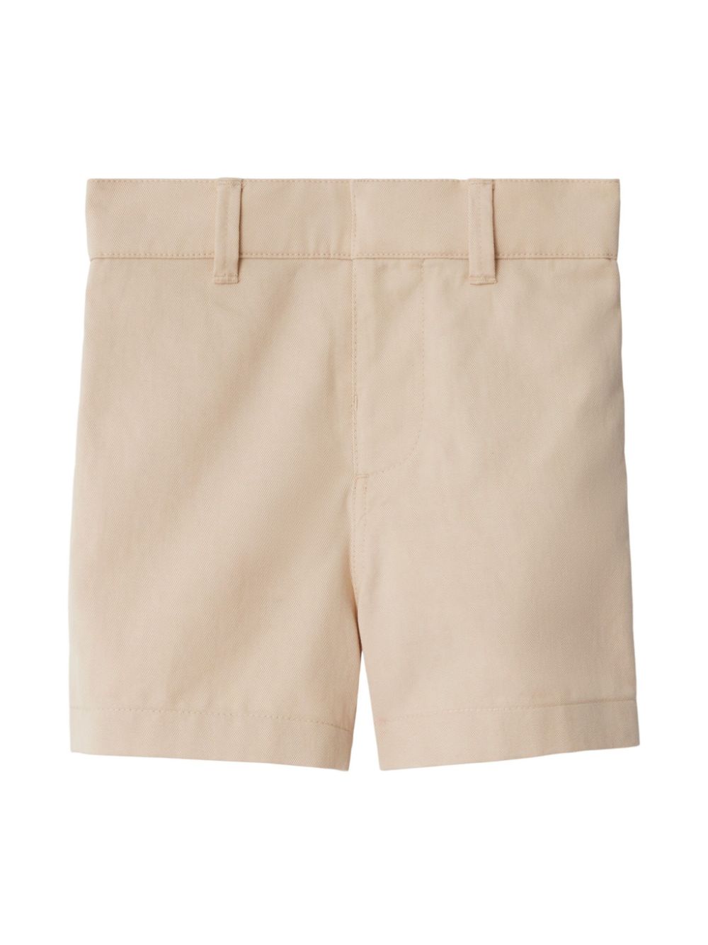 Shorts per neonato Burberry Kids beige con motivo con ricamo Equestrian Knight sul retro - Rubino Kids