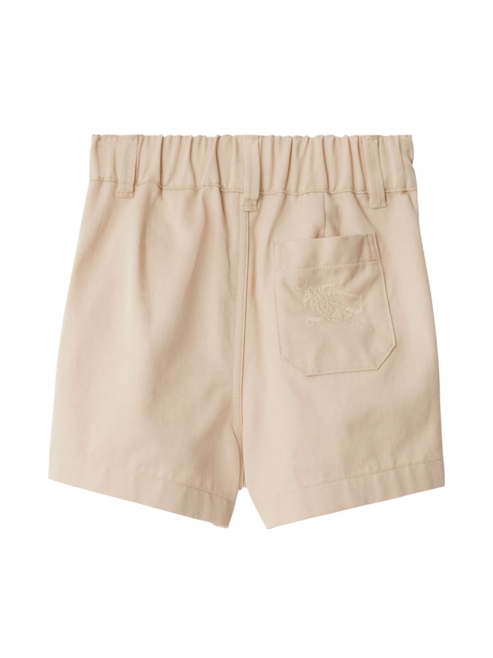 Shorts per neonato Burberry Kids beige con motivo con ricamo Equestrian Knight sul retro - Rubino Kids