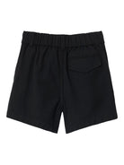 Shorts per neonato Burberry Kids nero con motivo con ricamo Equestrian Knight sul retro - Rubino Kids