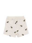 Shorts per neonato Donsje beige con ricamo rane all - over - Rubino Kids