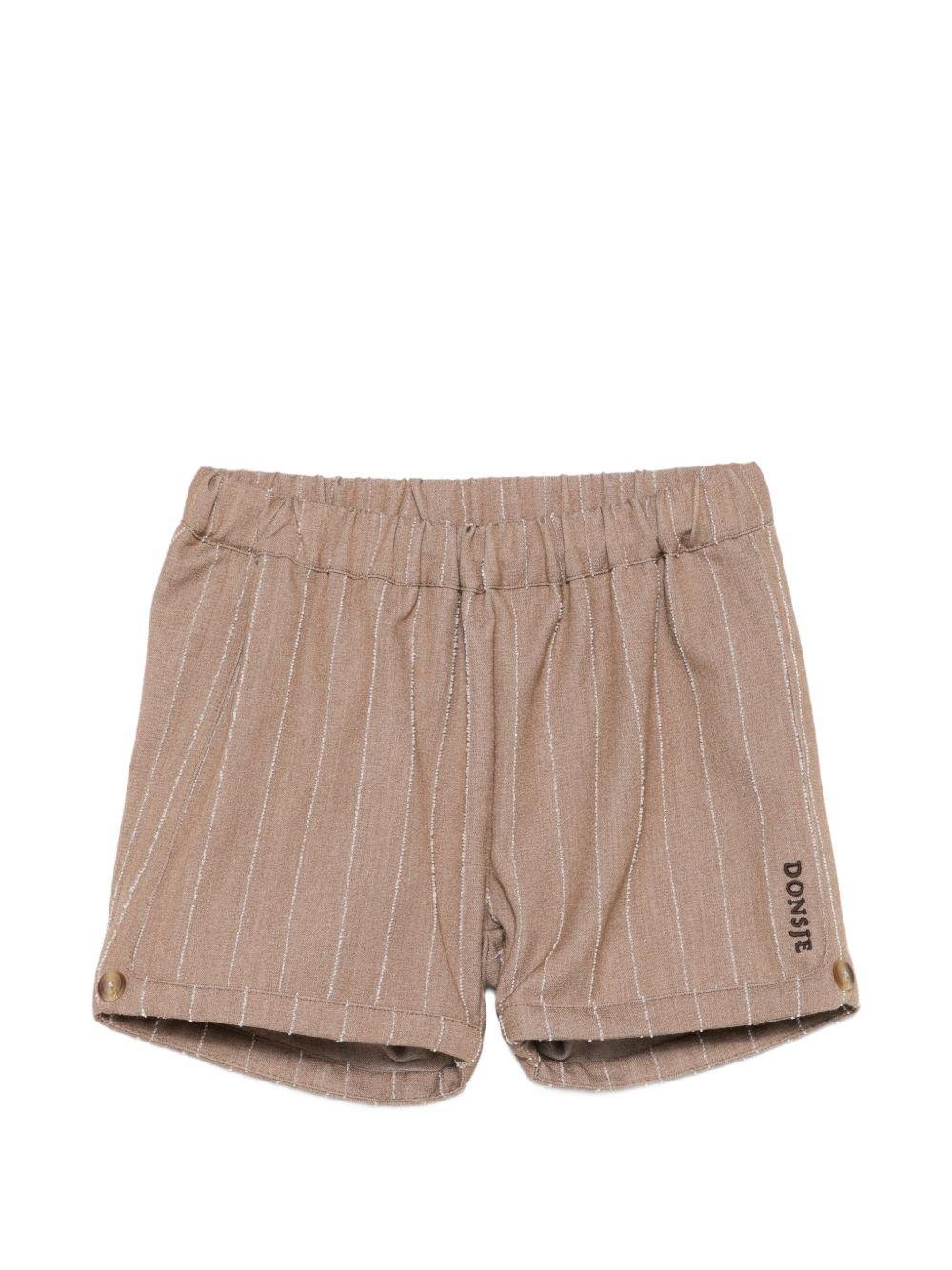Shorts per neonato Donsje marrone con design a righe - Rubino Kids