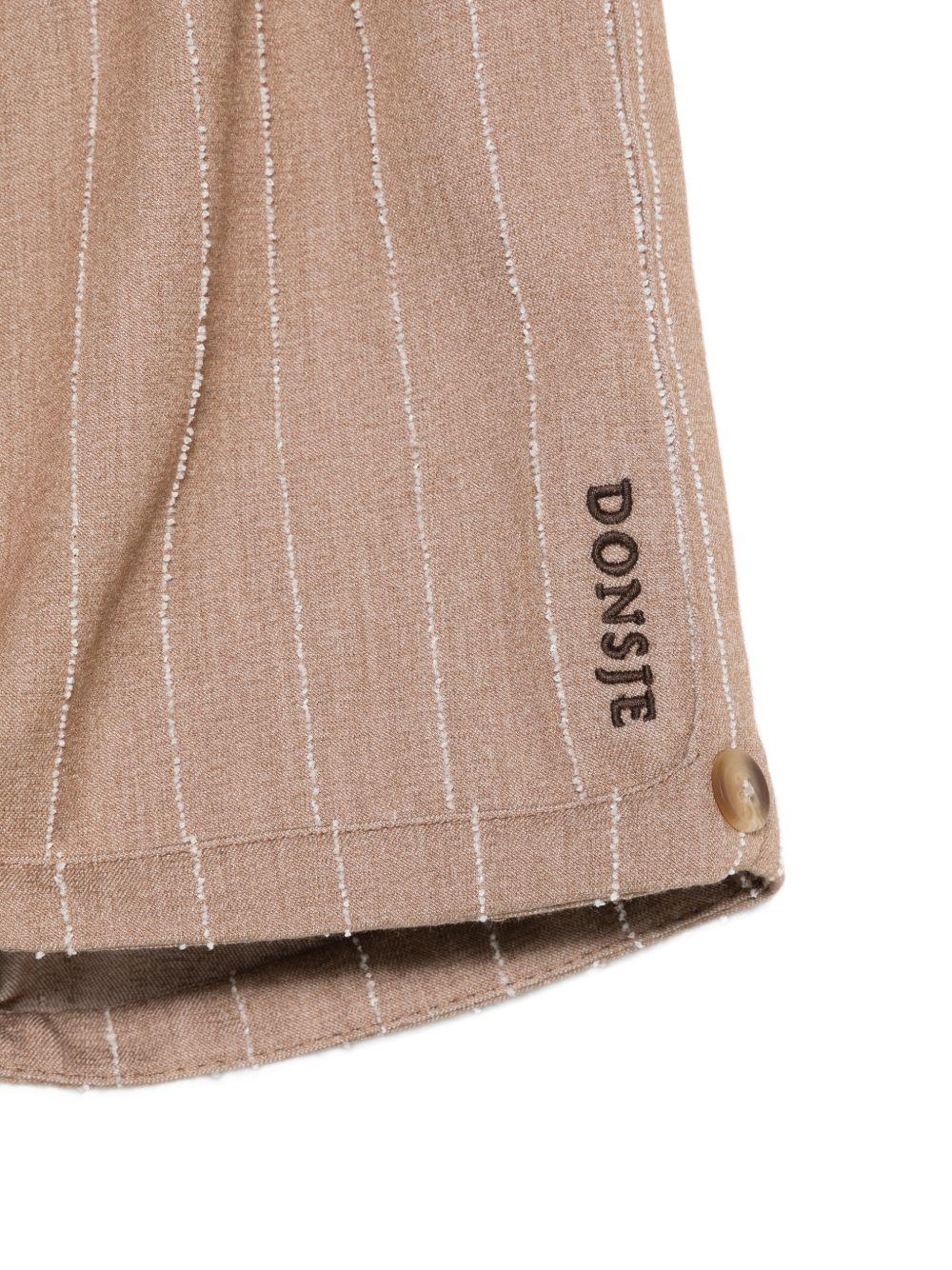 Shorts per neonato Donsje marrone con design a righe - Rubino Kids