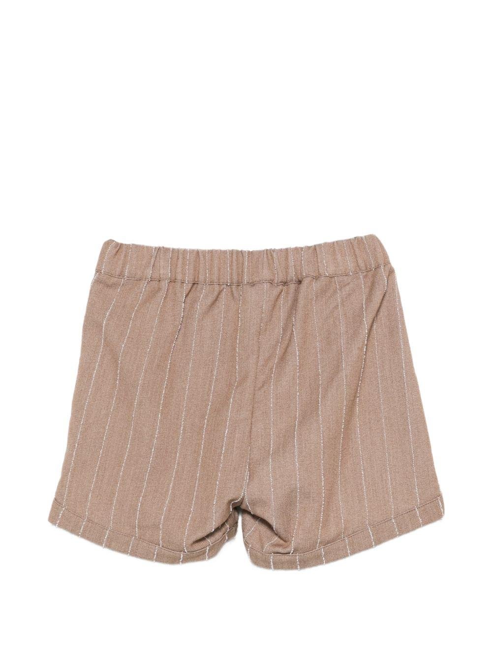 Shorts per neonato Donsje marrone con design a righe - Rubino Kids