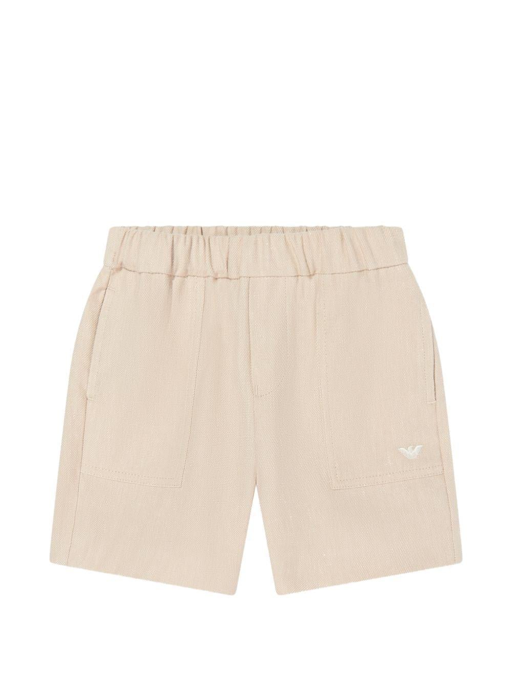 Shorts per neonato Emporio Armani Kids beige con vita elasticizzata - Rubino Kids