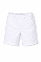 Shorts per neonato Emporio Armani Kids bianchi con placca con logo - Rubino Kids