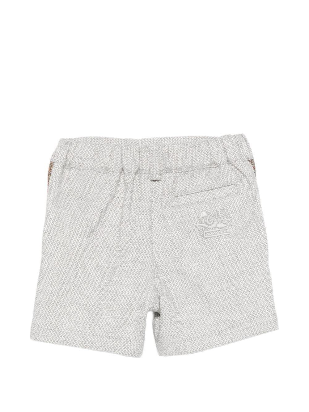 Shorts per neonato Etro Kids grigi con inserti con motivo Paisley - Rubino Kids