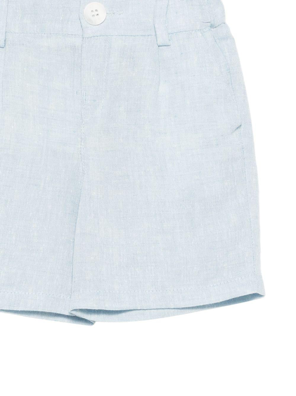 Shorts per neonato Fay Kids azzurri con logo ricamato sul retro - Rubino Kids