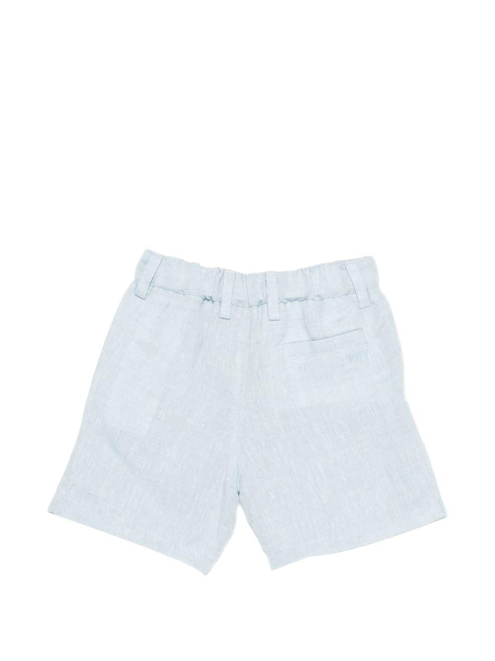 Shorts per neonato Fay Kids azzurri con logo ricamato sul retro - Rubino Kids