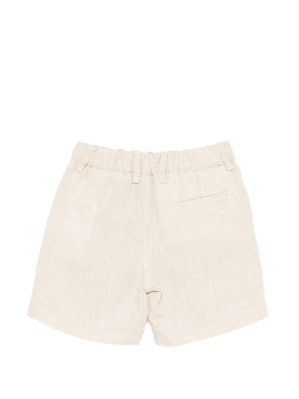 Shorts per neonato Fay Kids beige con logo ricamato sul retro - Rubino Kids