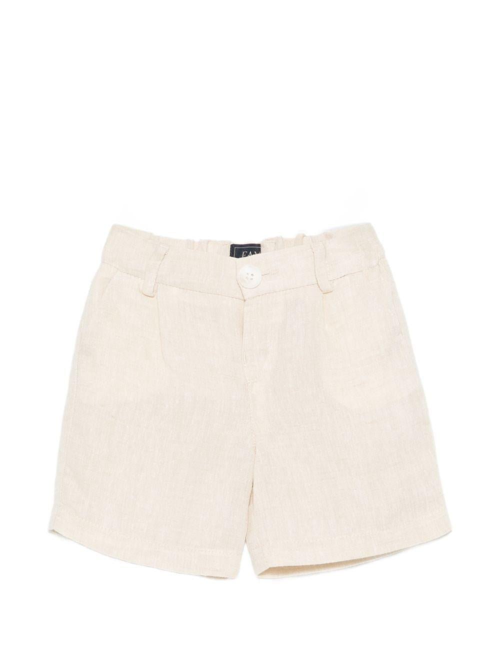Shorts per neonato Fay Kids beige con logo ricamato sul retro - Rubino Kids