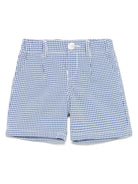 Shorts per neonato Fay Kids blu a quadretti con due tasche diagonali laterali - Rubino Kids