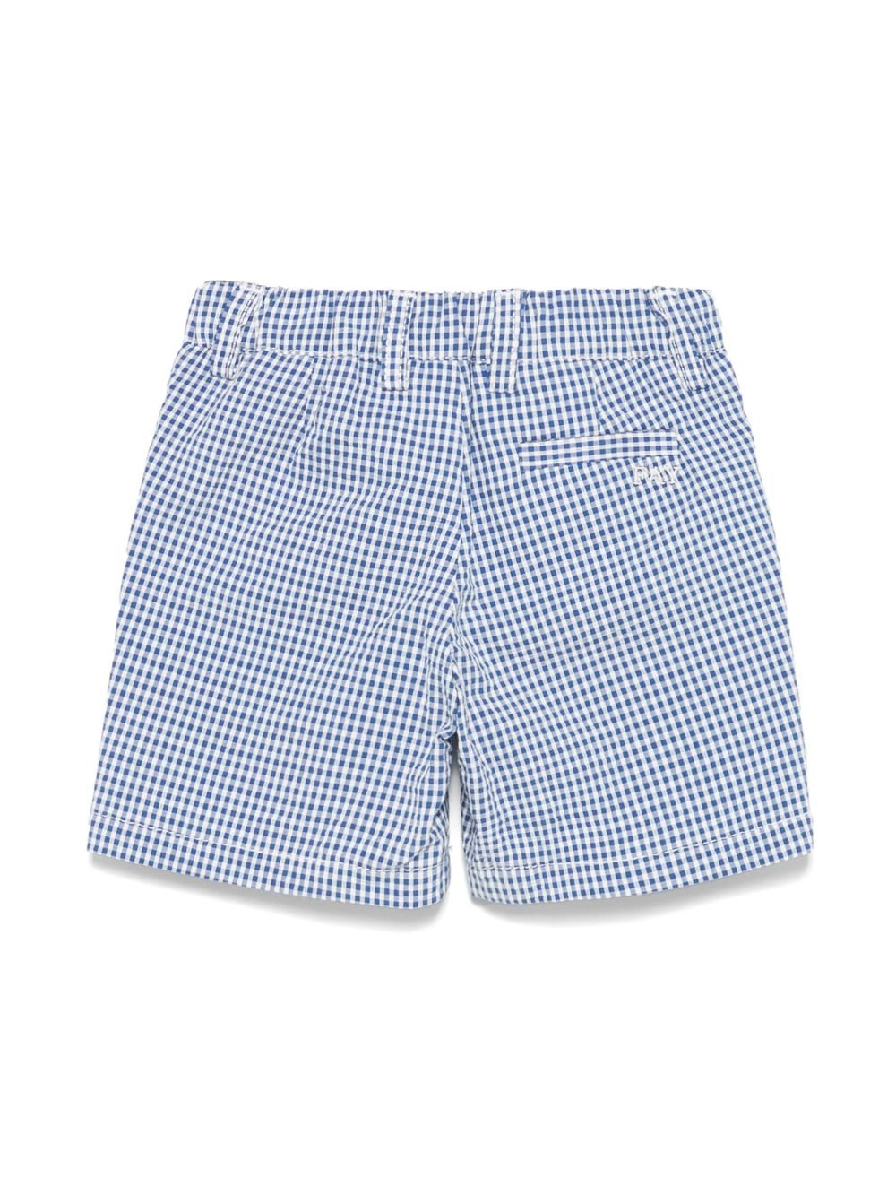 Shorts per neonato Fay Kids blu a quadretti con due tasche diagonali laterali - Rubino Kids