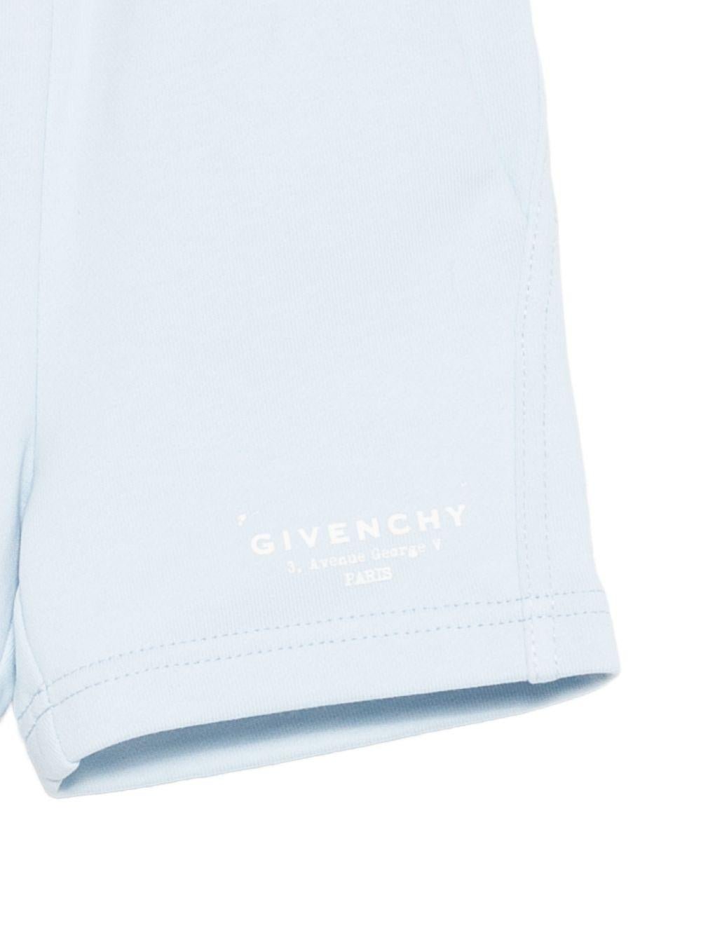 Shorts per neonato Givenchy Kids azzurri con vita elasticizzata - Rubino Kids