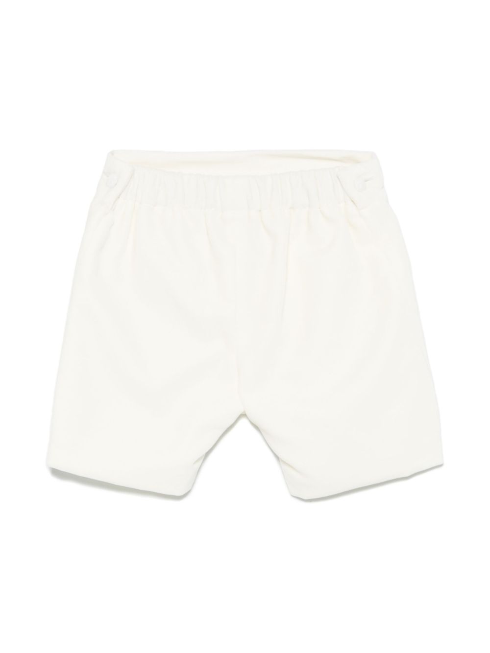 Shorts per neonato Jesurum Baby bianco in velluto con bottoni decorativi - Rubino Kids