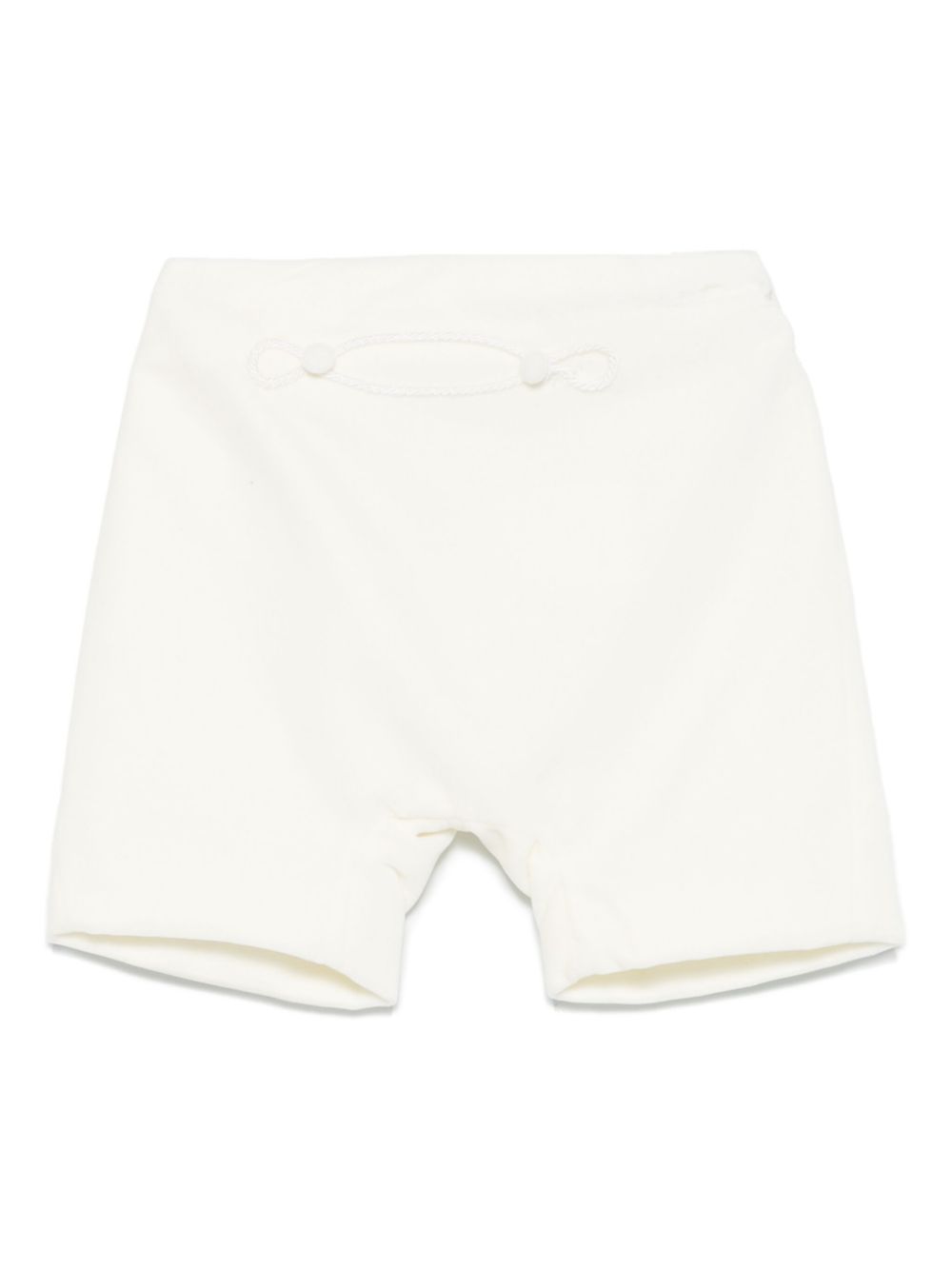 Shorts per neonato Jesurum Baby bianco in velluto con bottoni decorativi - Rubino Kids