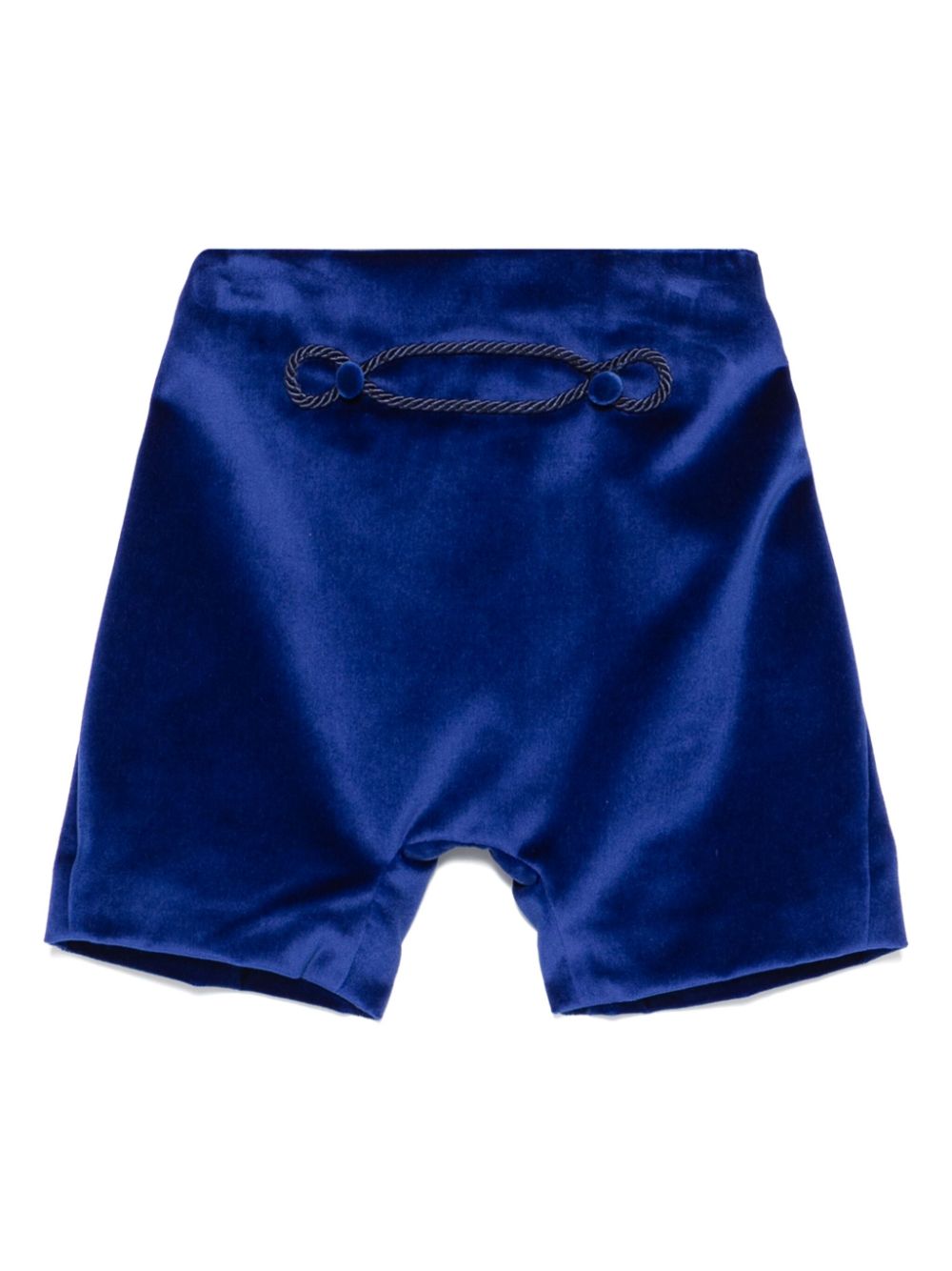 Shorts per neonato Jesurum Baby blu in velluto con bottoni decorativi - Rubino Kids