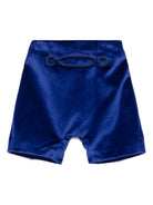 Shorts per neonato Jesurum Baby blu in velluto con bottoni decorativi - Rubino Kids