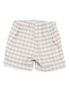 Shorts per neonato La Stupenderia beige con motivo a quadri - Rubino Kids