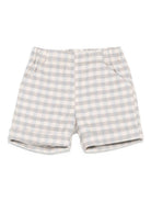 Shorts per neonato La Stupenderia beige con motivo a quadri - Rubino Kids