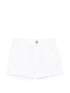 Shorts per neonato Moschino Kids bianchi con logo sul retro - Rubino Kids