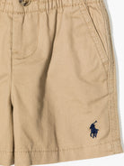 Shorts per neonato Polo Ralph Lauren Kids beige con ricamo Polo Pony - Rubino Kids