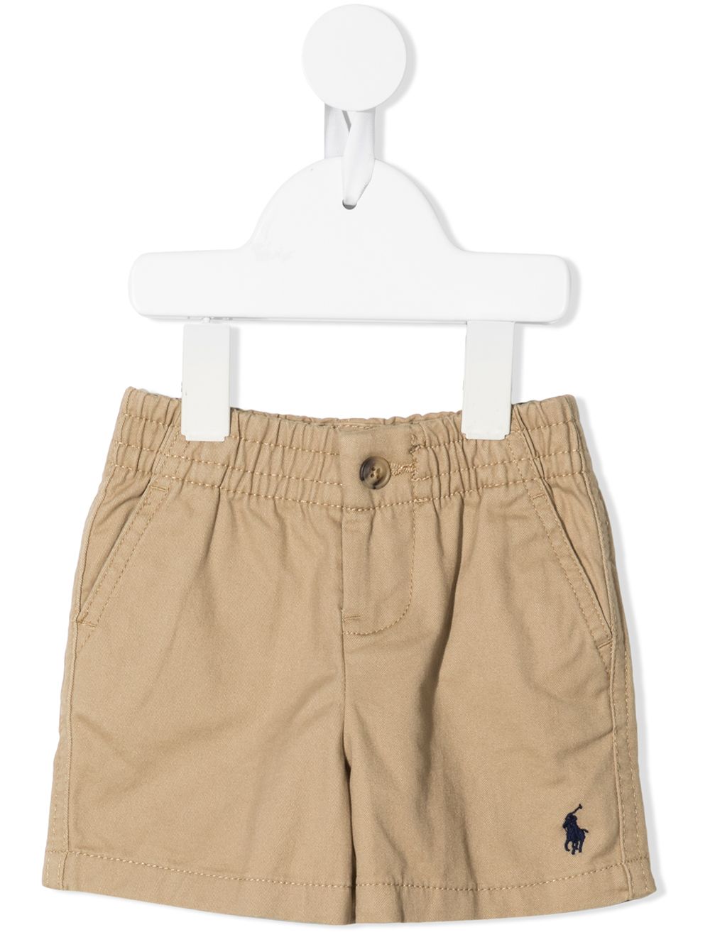 Shorts per neonato Polo Ralph Lauren Kids beige con ricamo Polo Pony - Rubino Kids