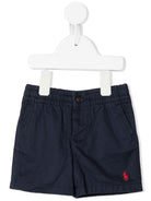 Shorts per neonato Polo Ralph Lauren Kids blu con ricamo Polo Pony - Rubino Kids