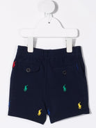 Shorts per neonato Ralph Lauren Kids blu con motivo Polo Pony all over - Rubino Kids