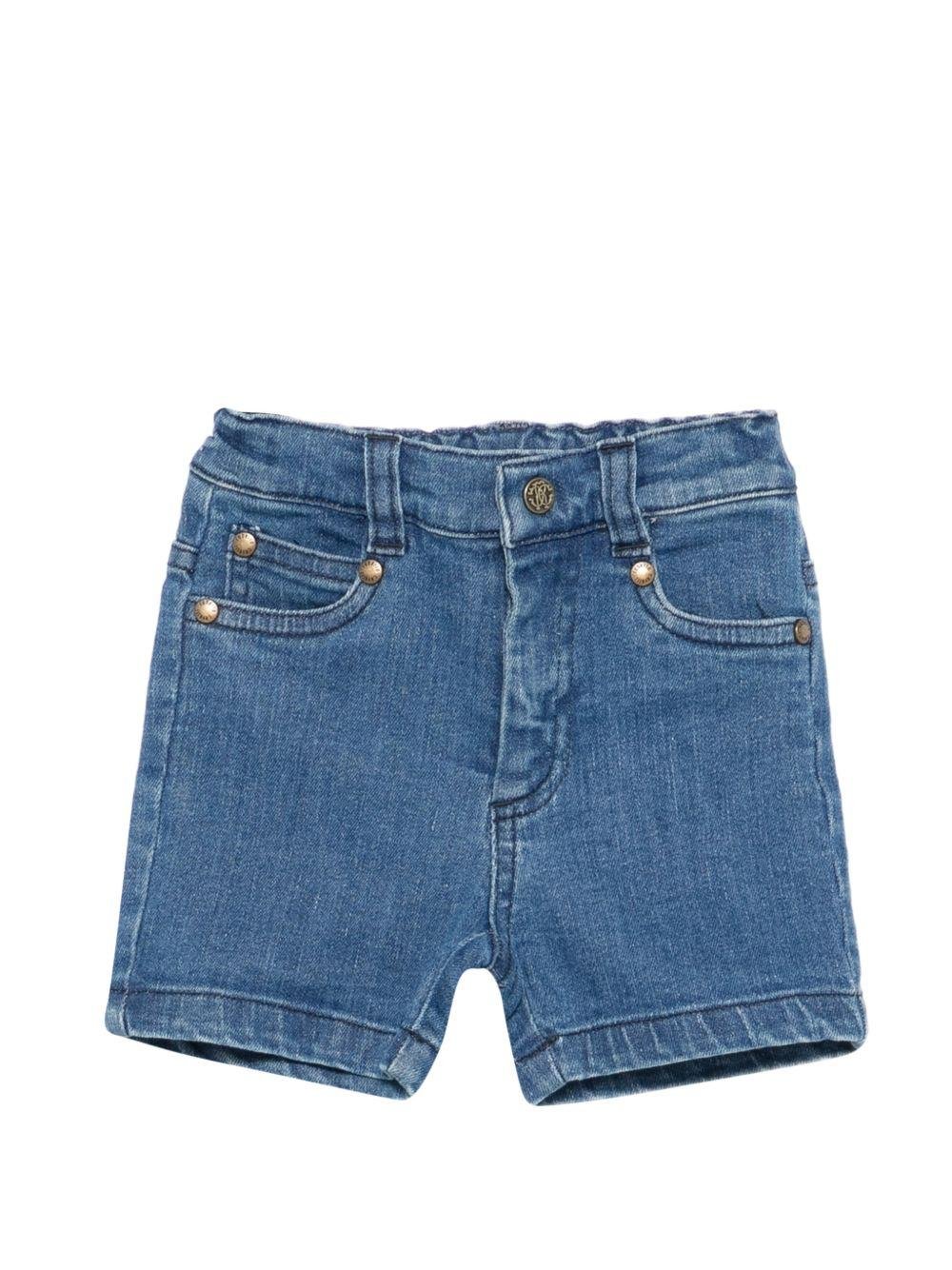 Shorts per neonato Roberto Cavalli Kids denim con tasche posteriori - Rubino Kids