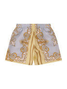Shorts per neonato Versace Kids bianco con decorazioni oro - Rubino Kids