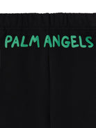 Shorts sportivi con logo per bambino Palm Angels Kids nero con vita elasticizzata - Rubino Kids