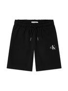 Shorts sportivi con stampa per bambino Calvin Klein Kids nero con vita media - Rubino Kids