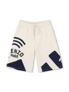 Shorts sportivi per bambino Kenzo Kids bianco con stampa grafica - Rubino Kids