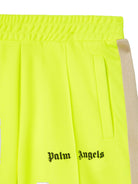 Shorts sportivi per bambino Palm Angels Kids giallo con design senza fodera - Rubino Kids